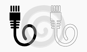 Simple Vector Illustration of a Network Cable Connector