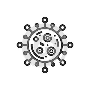 Stylized Virus Icon: Microscopic Cell Structure Graphic