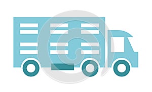 Simple vector illustration of a truck. Truck for transporting livestock, chicken or pigs.