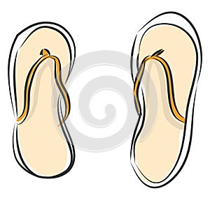 Simple vector illustration of a pair of flip flops