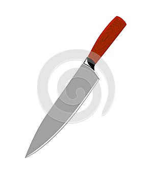 simple vector kitchen knife, hand draw skecth line art, isolated on white