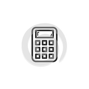 Simple vector line art outline calculator icon