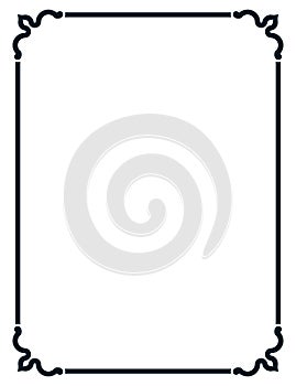 Simple vector line border frame isolated illustration
