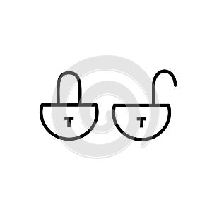 Simple vector of lock and unlock padlock icon in black and white