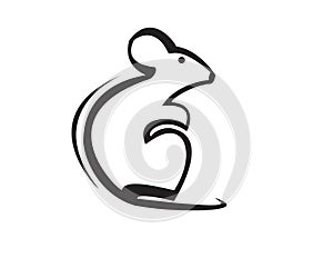 Simple vector logo design mouse