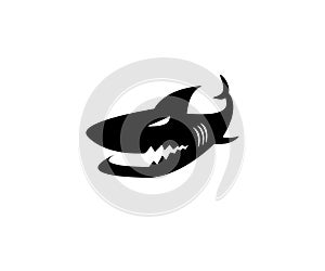 Simple vector logo design of a shark