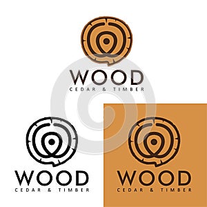 Simple Vector: Logo Wood Lumber