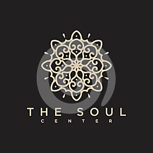 Simple vector of a mandala using a flower theme