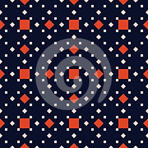 Simple vector minimal seamless pattern. Colorful abstract geometric background with small square shapes