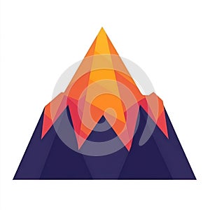 A simple vector of a mountain peak with flat design photo