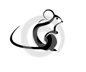 Simple vector mouse design logo