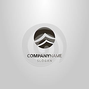 Simple vector negative space abstract sea waves logo