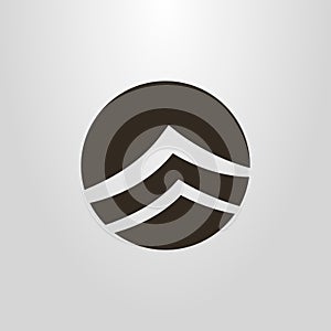 Simple vector negative space abstract sea waves pictogram