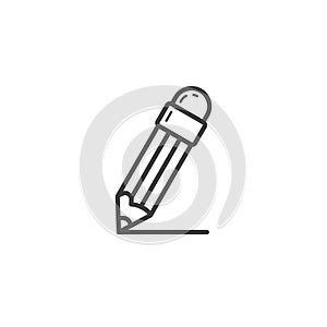 Simple vector outline line art icon of pencil