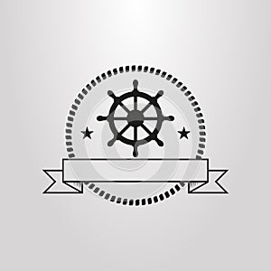 Simple vector pictogram of the steering wheel in a circle of rope frame