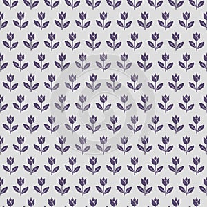 Simple vector pixel art seamless pattern of minimalistic gainsboro and independence colors abstract blooming tulip flower