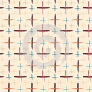 Simple vector seamless background. Modern cross pattern. Wrapping or fabric design.