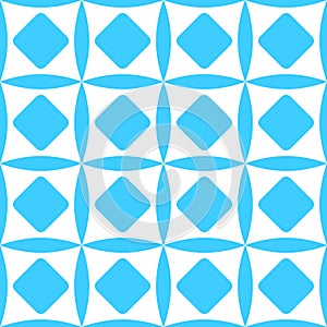 Simple Vector Seamless Pattern, Blue Elipse and Rounded Corner Squarefor background, banner wrapping paper etc photo