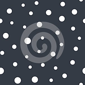 Simple vector seamless pattern with white circles on a blue background.