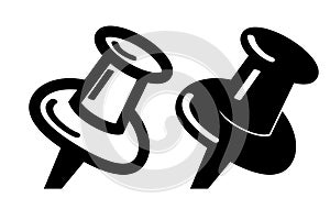 simple vector Set 2 Push Pin, isolated on white