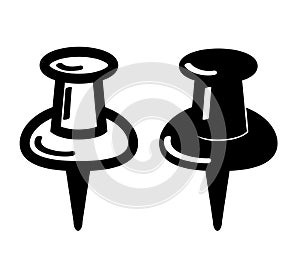 simple vector Set 2 Push Pin, isolated on white