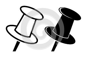 simple vector Set 2 Push Pin, isolated on white