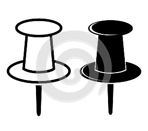 simple vector Set 2 Push Pin, isolated on white