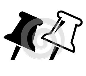 simple vector Set 2 Push Pin, isolated on white