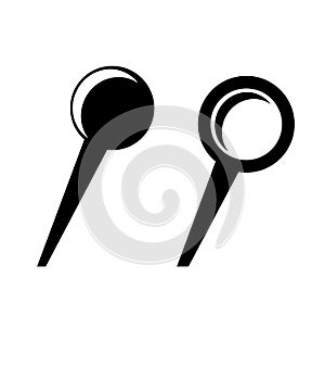 simple vector Set 2 Push Pin, isolated on white