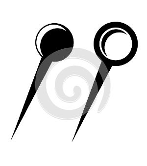 simple vector Set 2 Push Pin, isolated on white