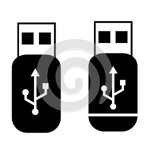 Simple Vector Set 2 USB Flash Disk, isolated on White