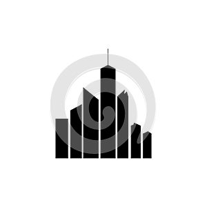Simple vector silhouette of skyscrapers