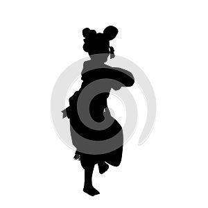 Simple Vector Silhouette of Young Girl Traditional Bali Indonesia Dancer