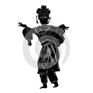 Simple Vector Silhouette of Young Girl Traditional West Java, Sunda  Indonesia