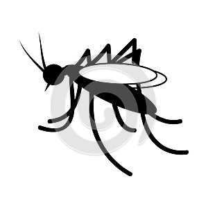 simple silhouette vector small wolbachia mosquito at white