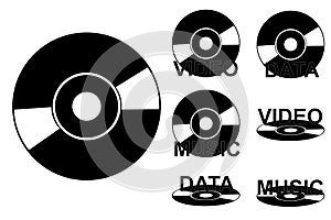 Simple Vector St Symbol DVD or CD Data, Video, Isolated on White