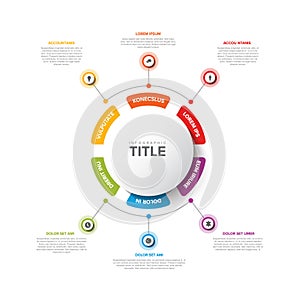 Simple vertical Colorful Circular Infographic Design Template with six elements