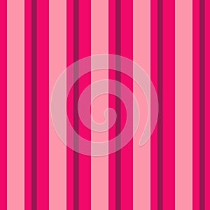 Simple vertical stripes pattern. Vector seamless background texture. Pink color