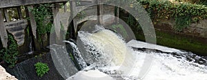 Closed weir gates with holes photo