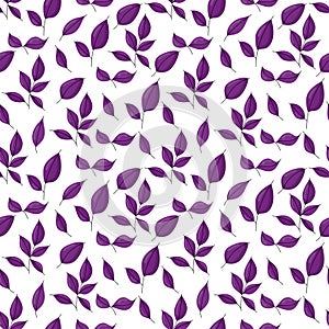 Simple violet leaves seamless pattern