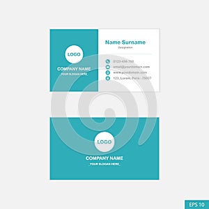 Simple visiting card or business card template. Business card design, mockup.