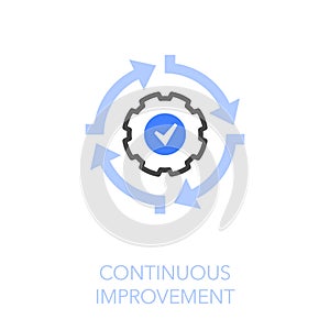 Simple visualised continuous improvement icon symbol