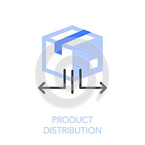 Simple visualised product distribution icon symbol