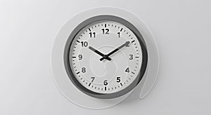 Simple Wall Clock on White Background