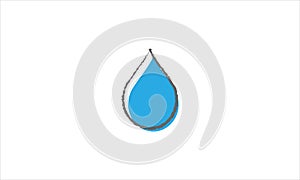 Simple Water Drop icon Logo in minimal flat design icon logo