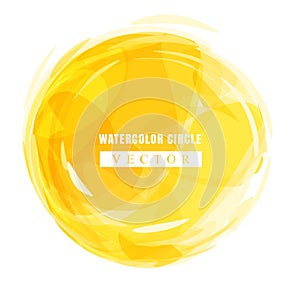 Simple watercolor circle or aquarelle round stain isolated