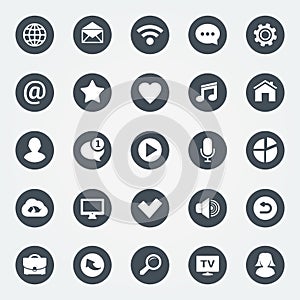 Simple web icons set. Universal web icon to use in web and mobile apps.