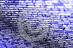 Simple website HTML code with colourful tags in browser view on dark background. Information technology website coding standards