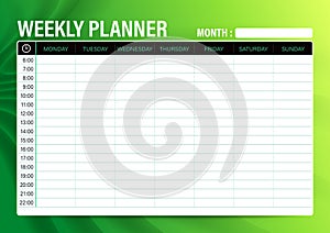 Simple Weekly schedule planner template