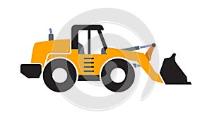 simple wheel loader earthmover digger icon photo